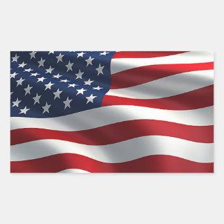 American flag rectangular sticker