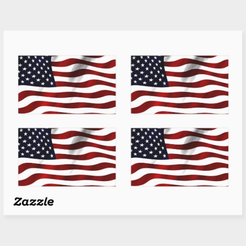 American flag rectangular sticker