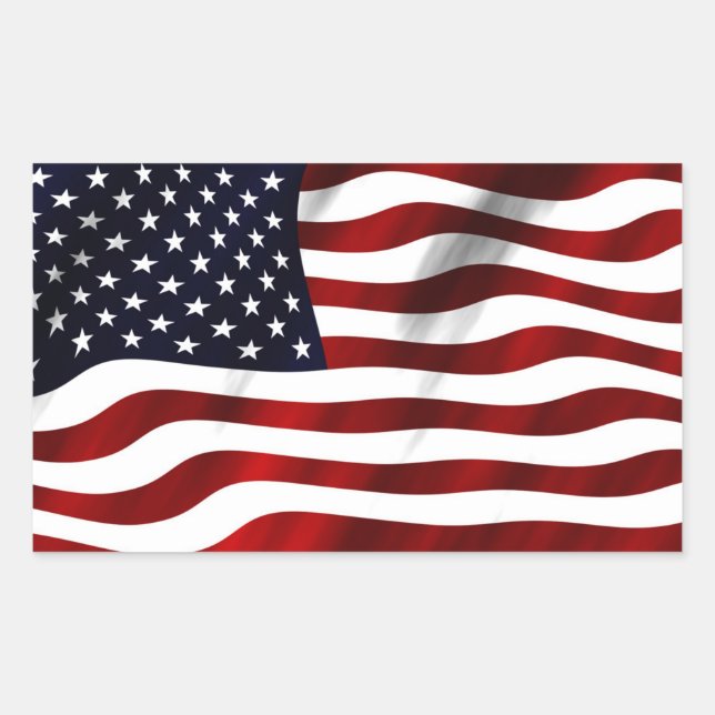 American Flag Rectangular Sticker (Front)