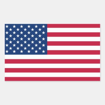 American Flag Rectangular Sticker by Classicville at Zazzle
