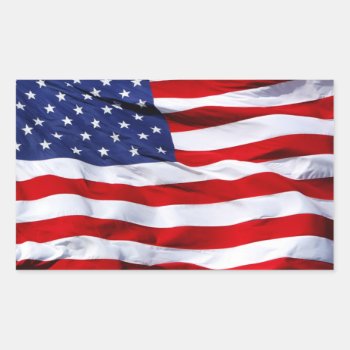 American Flag Rectangular Stickers by kinggraphx at Zazzle