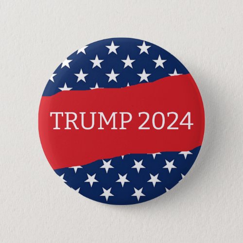 American Flag Red and White Trump 2024 Button