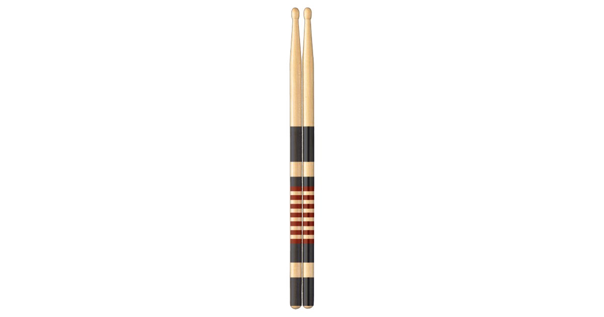 American Flag Red Navy Stripes Drum Sticks