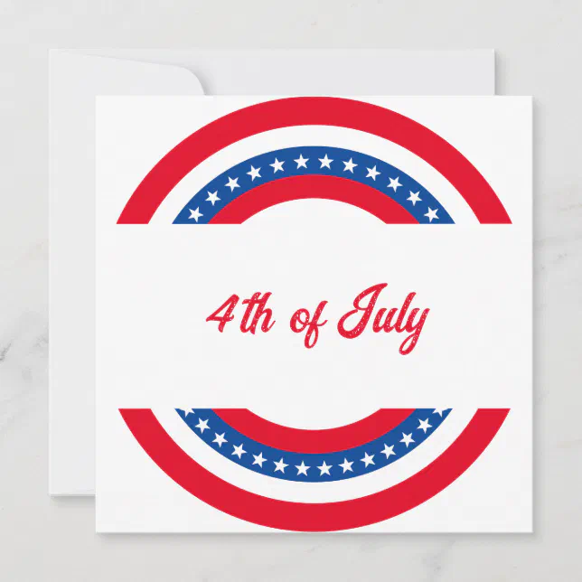 American Flag Red White and Blue 4th of July Invitation | Zazzle