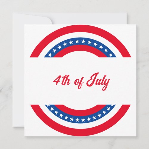 American Flag Red White and Blue 4th of July  Invitation