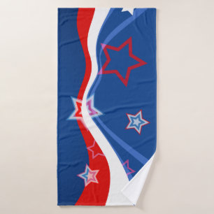 American flag red white and blue bath towel set