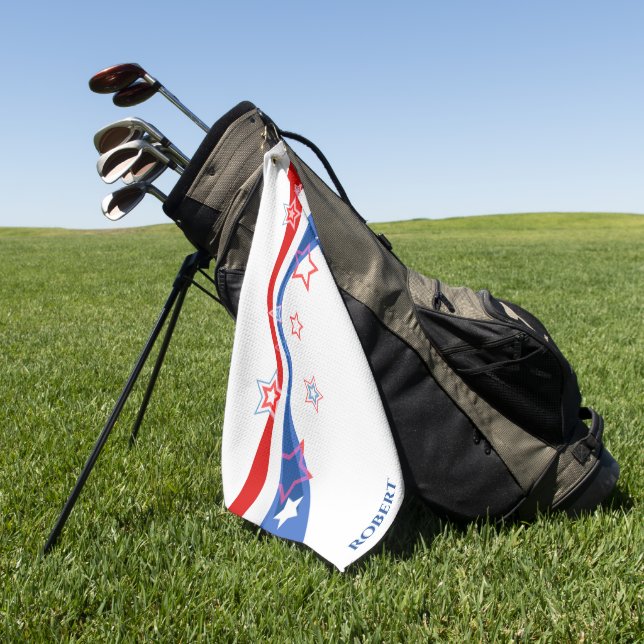 American flag red white and blue golf towel (Green)
