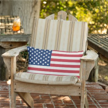 American Flag Red White And Blue Patriotic Lumbar Pillow by plushpillows at Zazzle