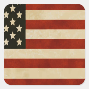American Flag Red White and Blue Pride Square Sticker