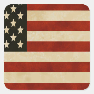American Flag Red White and Blue Pride Square Sticker