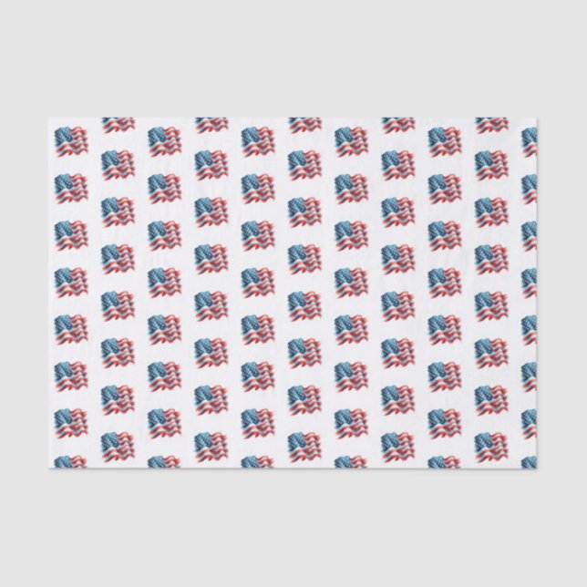 American Flag Red White and Blue Theme Tissue Paper (Front)