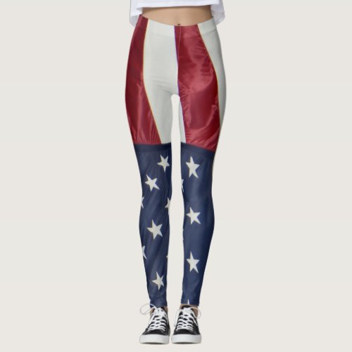 American flag red white  blue 2  stars  stripes leggings
