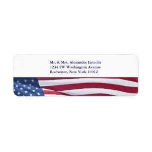 American Flag Red White & Blue Address Labels