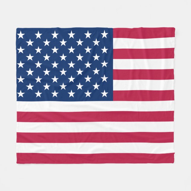 American Flag Red White Blue Fleece Blanket (Front (Horizontal))