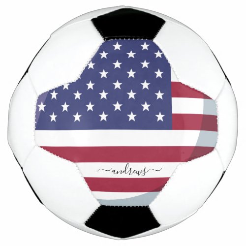 American Flag Red White Blue Patriotic Soccer Ball