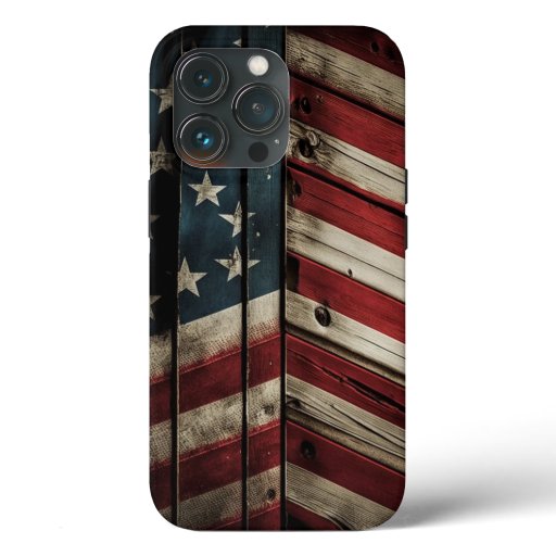 American Flag Red White Blue Stripes Stars iPhone 13 Pro Case