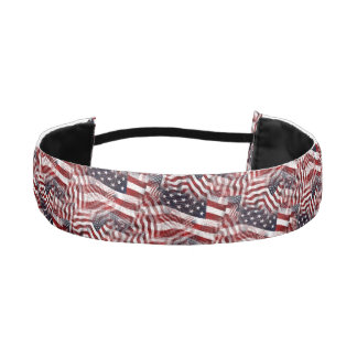American Flag Red White Blue Stripes Stars Pattern Athletic Headband