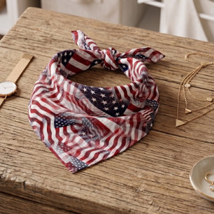 American Flag Red White Blue Stripes Stars Pattern Bandana