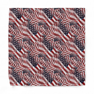 American Flag Red White Blue Stripes Stars Pattern Bandana