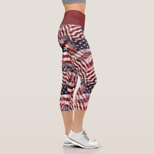 Red White Blue Patriotic High Waisted Yoga Leggings | King Killers 2XL