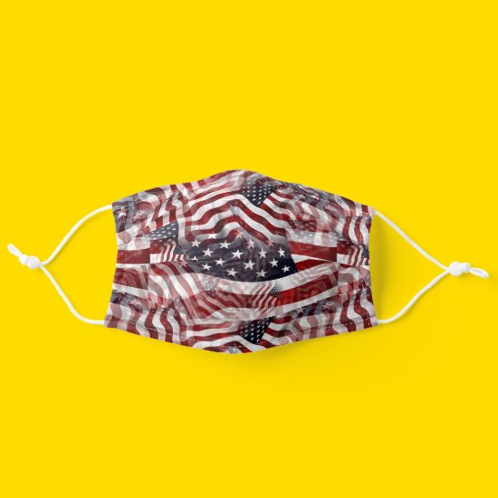 American Flag Red White Blue Stripes Stars Pattern Cloth Face Mask