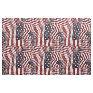 American Flag Red White Blue Stripes Stars Pattern Fabric