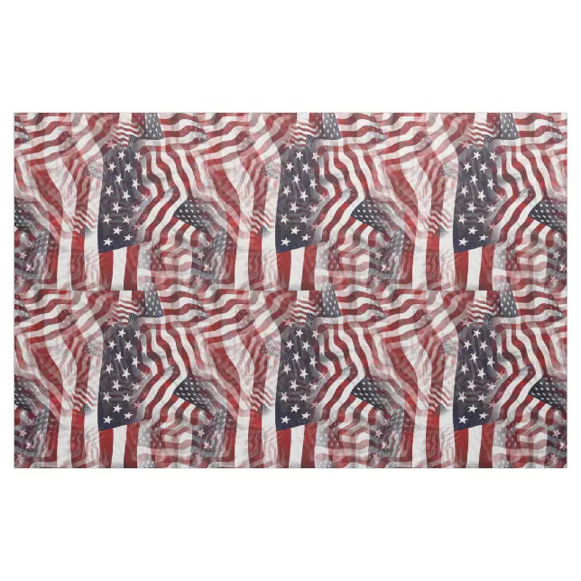 American Flag Red White Blue Stripes Stars Pattern Fabric | Zazzle
