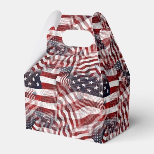 American Flag Red White Blue Stripes Stars Pattern Favor Boxes