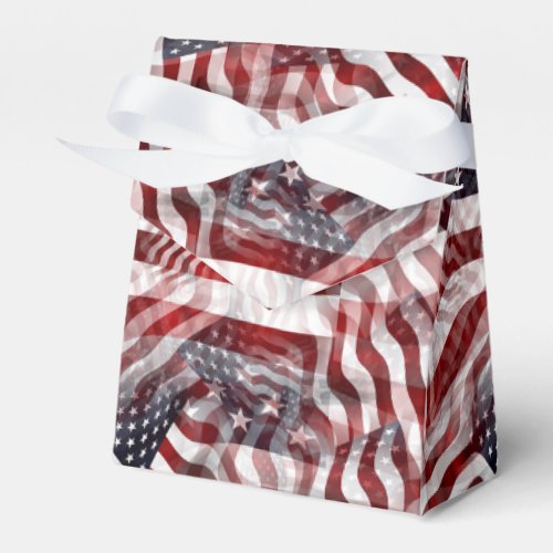 American Flag Red White Blue Stripes Stars Pattern Favor Boxes