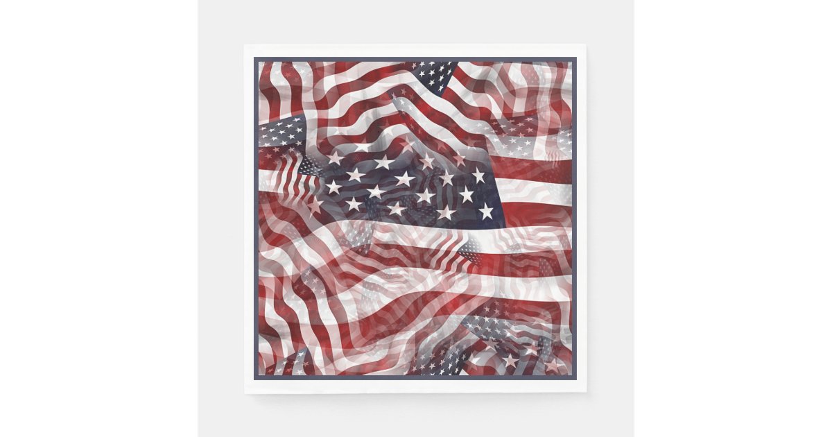 American Flag Red White Blue Stripes Stars Pattern Napkins | Zazzle