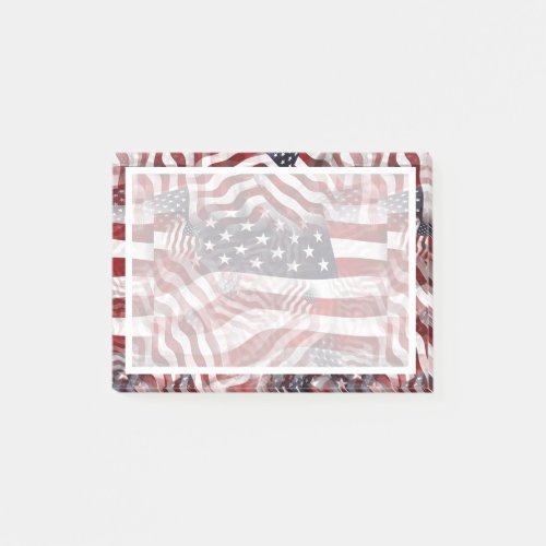 American Flag Red White Blue Stripes Stars Pattern Post_it Notes