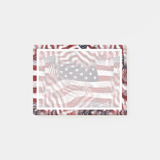 American Flag Red White Blue Stripes Stars Pattern Post-it Notes (Front)