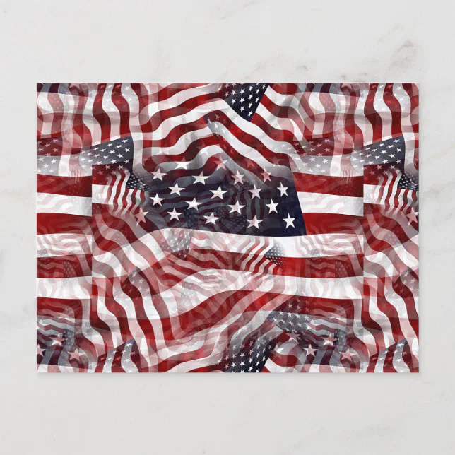 American Flag Red White Blue Stripes Stars Pattern Postcard | Zazzle
