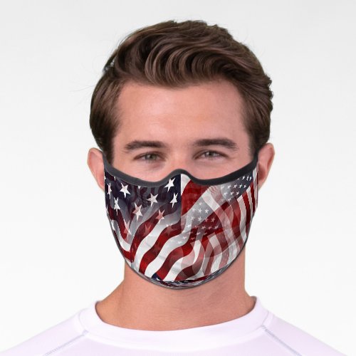 American Flag Red White Blue Stripes Stars Pattern Premium Face Mask