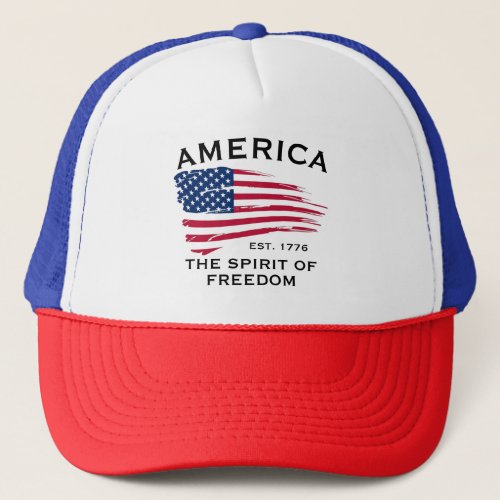 American Flag Red White Blue Stripes Stars Pattern Trucker Hat