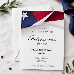 American Flag Retirement Party Invitation
