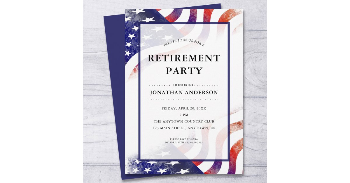 American Flag Retirement Party Invitation | Zazzle