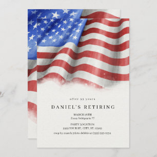 American Flag Retirement Party Invitations
