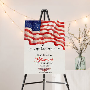 American Flag Retirement Party Welcome Foam Board
