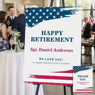 American Flag Retirement Party Welcome Sign