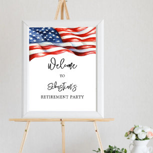 American Flag Retirement Welcome Sign