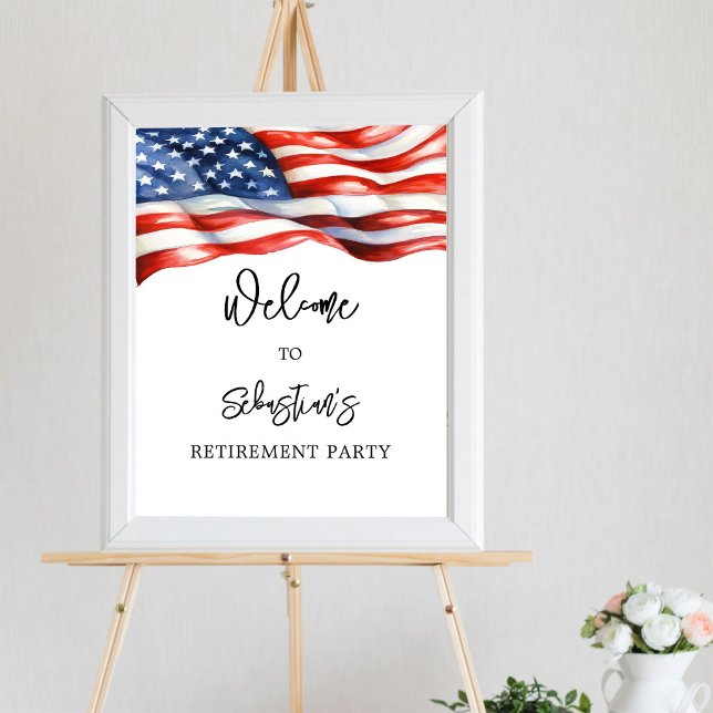 American Flag Retirement Welcome Sign (Creator Uploaded)