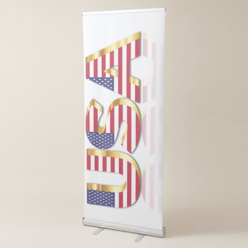 American Flag Retractable Banner USA _ Patriotic