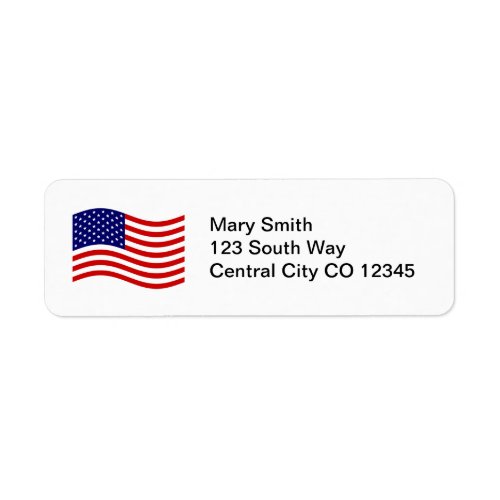 american flag return address label