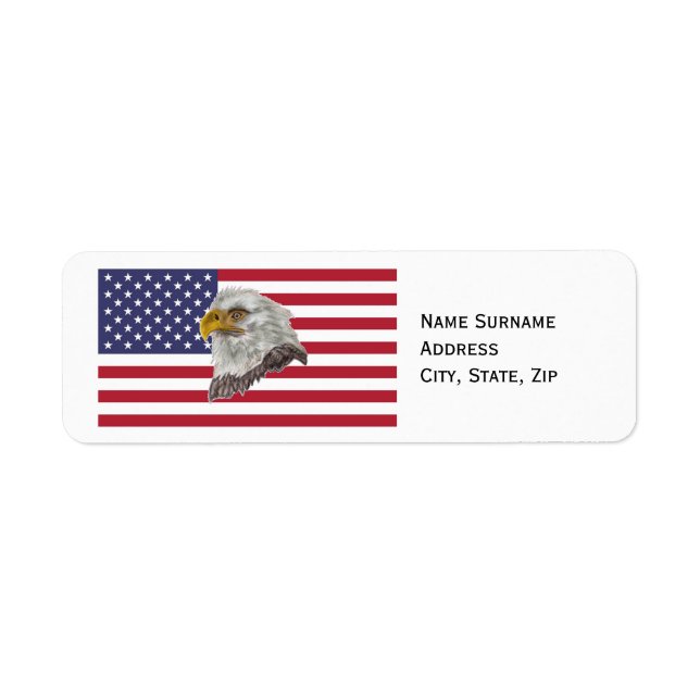 American Flag Return Address Label (Front)