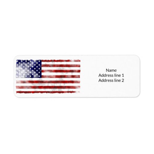 American Flag Return Address Label