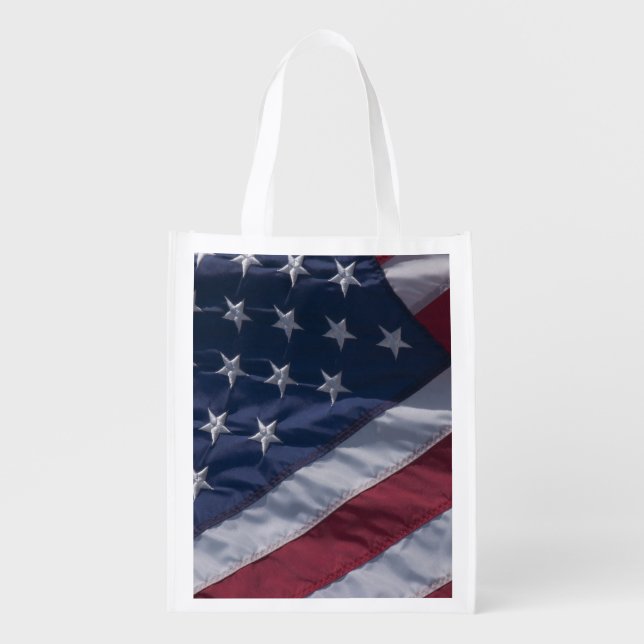 American flag. reusable grocery bag (Front)