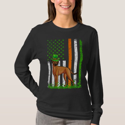 American Flag Rhodesian Ridgeback Dog  St Patricks T_Shirt