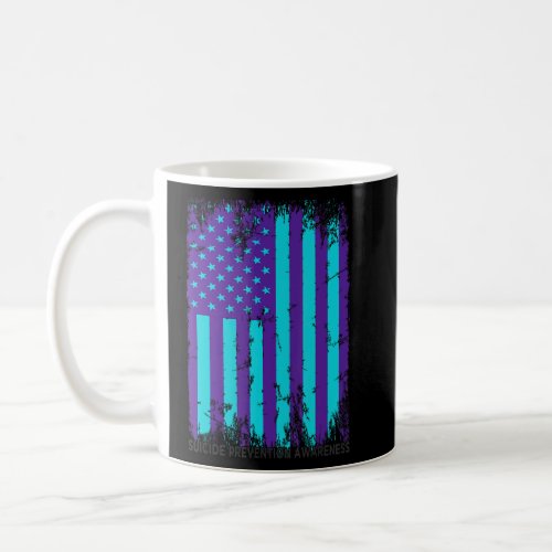 American Flag Ribbon Suicide Awareness Mental Heal Coffee Mug