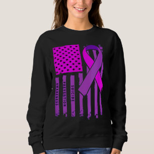 American Flag Ribbon Suicide Awareness Mental Heal Sweatshirt